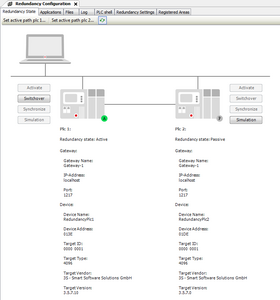 Screenshot CODESYS Redundancy configured controllers