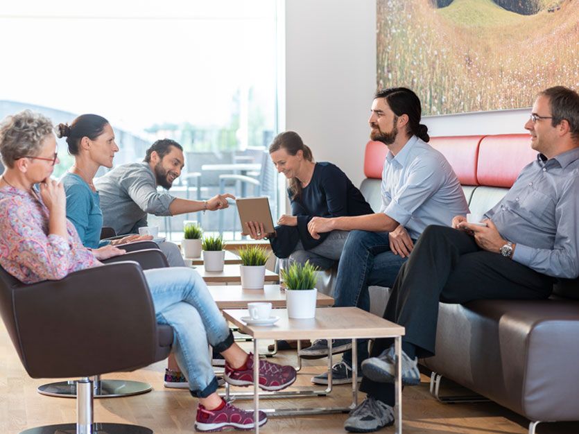 The spacious bistro invites CODESYS employees to take a relaxing coffee or lunch break.