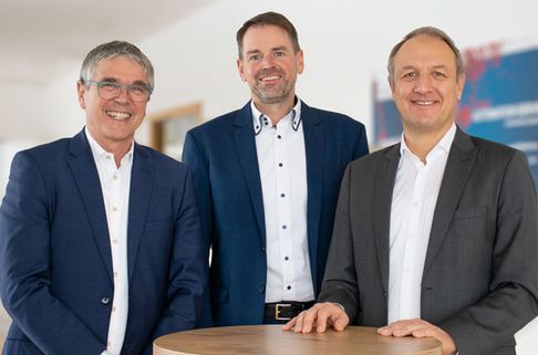 Dieter Hess and Manfred Werner, founders and managing directors of the CODESYS Group, and Hilmar Panzer, CTO.