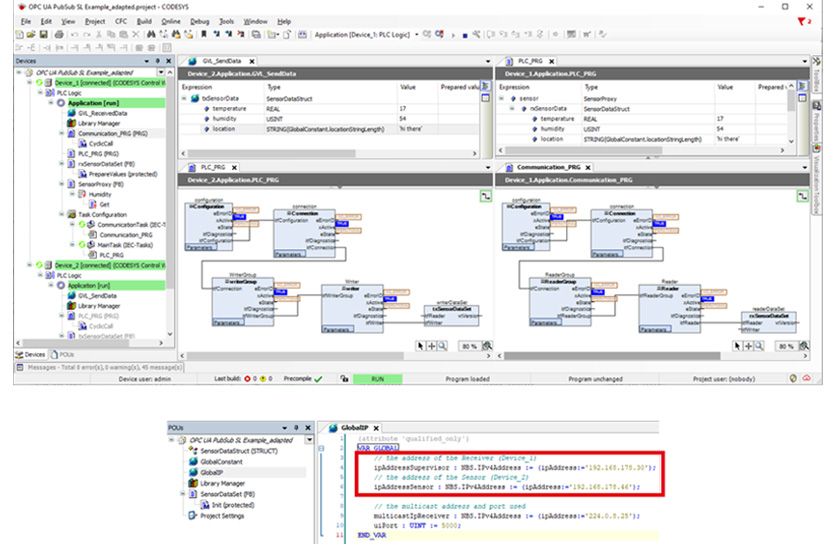 Users communicate with OPC UA protocols without leaving CODESYS.
