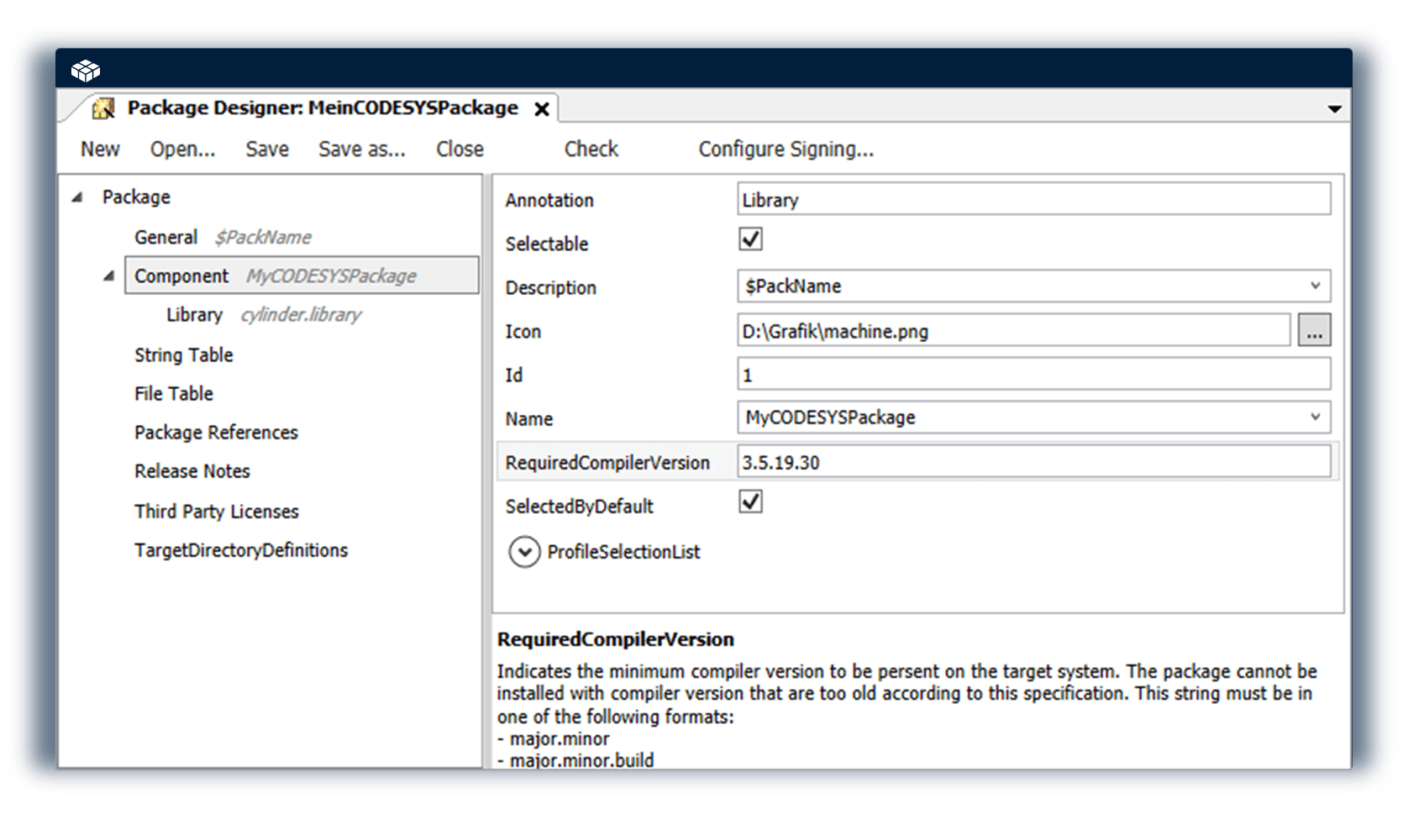 With the free Package Designer, you can create and test your special CODESYS packages directly in the CODESYS Development System, including license agreements for your software. 