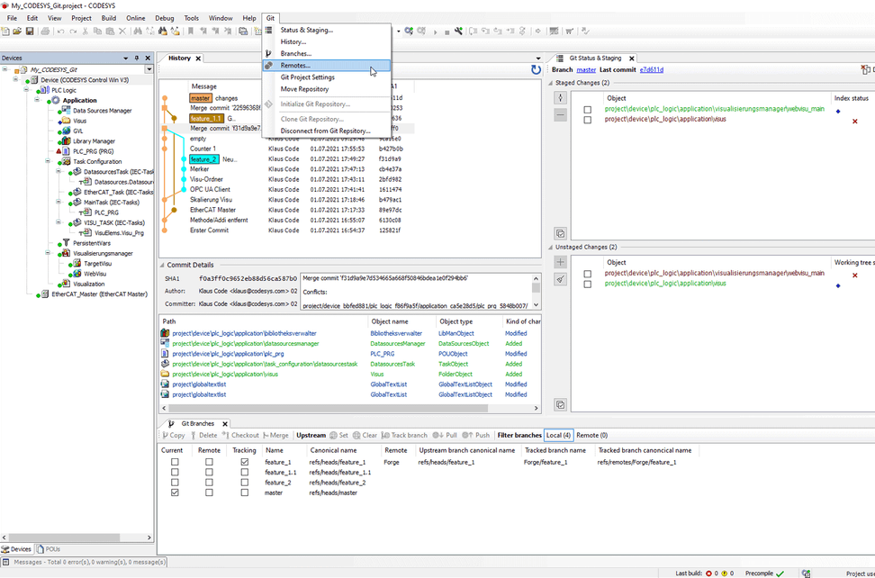 Connection of the widely used version management