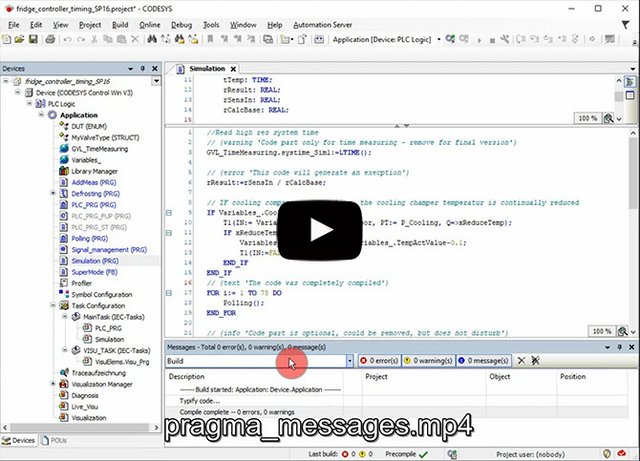 Preview CODESYS Clip Compiler messages via pragma